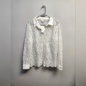 New with tags. Charter Club; Medium. Sized Festive Chic Button Down Shirt